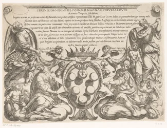 Titelblatt mit Widmung an und Wappen von Cosimo II. de