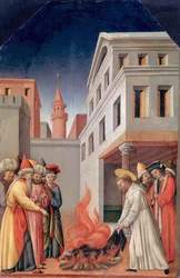 Das Wunder des Heiligen Feuers vor dem Sultan, ca. 1440