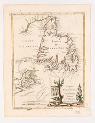 Die Inseln von Neufundland und Kap Breton in neuer Projektion 1778