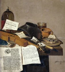 Stillleben mit einer Kopie von De Waere Mercurius