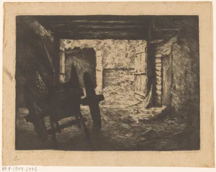 Bauernscheune mit Wagen