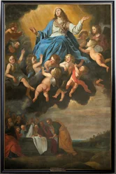 Pfarrkirche (Parochiekerk Sint-Eligius). Gemälde. "Mariä Himmelfahrt". Antoon van den Heuvel.