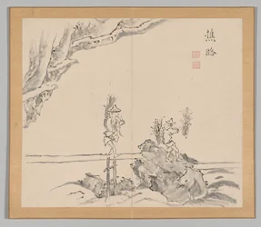 Doppelalbum mit Landschaftsstudien nach Ikeno Taiga, Band 1 Blatt 32, 18. Jahrhundert