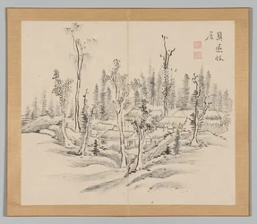 Doppelalbum mit Landschaftsstudien nach Ikeno Taiga, Band 2 Blatt 23, 18. Jahrhundert