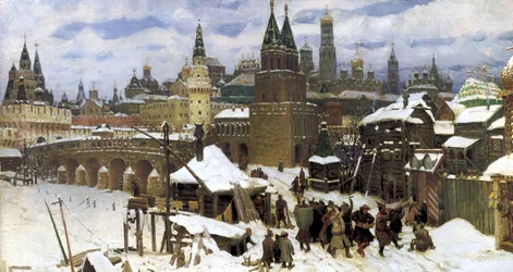 Moskau im 17. Jahrhundert. Die Allerheiligenbrücke, 1901