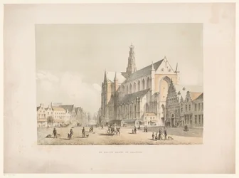 Ansicht der Sint-Bavo-Kirche und des Grote Markts in Haarlem