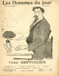 Cover von „Les Hommes du jour“, Satirisch in Schwarz-Weiß