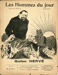 Titelblatt von „Les Hommes du jour“, Nummer 2, Satirisch in Schwarz-Weiß
