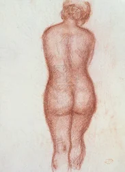Stehender Akt von hinten