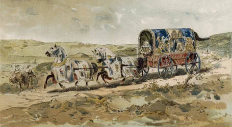 Kutsche einer Dame, 13. Jahrhundert