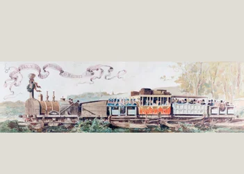 Bild zur Feier des ersten Zuges von Brüssel nach Mecheln