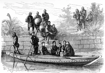 Japanische Menschen und Kostüme, 1895