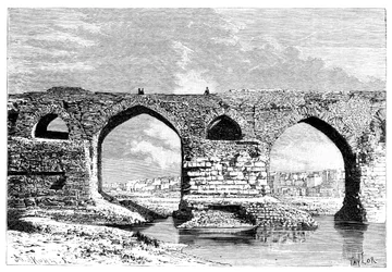 Die Brücke von Dezful, Iran, 1895
