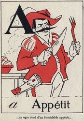 Buchstabe A: „Appetit“, in L