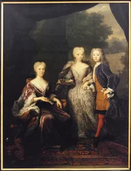 Landgräfin Marie Louise von Hessen-Kassel (1688-1765), Prinzessin von Oranien, mit ihren Kindern, von Arnold Boonen