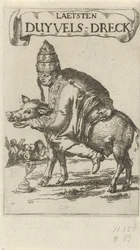 Papst auf einem Schwein