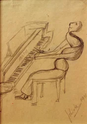 Karikatur (Klavierspieler)