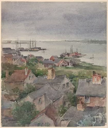 Häuser am Ufer in Nantucket
