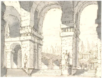 Palastanlage mit Arkaden