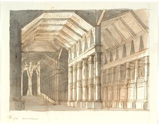 "Tempel" mit Säulen und Treppe