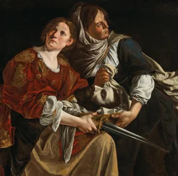 Judith mit dem Kopf des Holofernes und einer Dienerin.