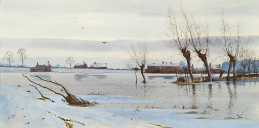 Winterlandschaft mit überflutetem Fluss, 1889