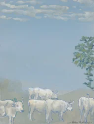 Landschaft mit Kühen
