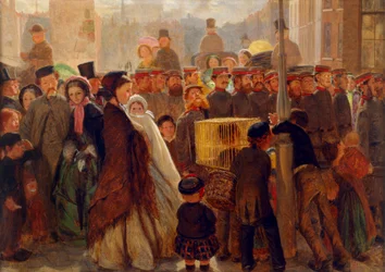 Freiwillige marschieren aus