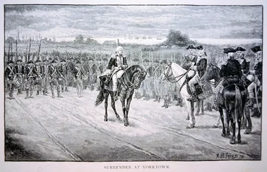 Lord Cornwallis kapituliert vor George Washington in Yorktown