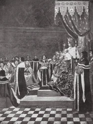 Heinrich VI. eröffnet das Parlament mit seiner Mutter