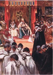 Sie sollten dem Kaiser demütig um Vergebung bitten, Illustration aus Romance of History: The Netherlands, 1920er Jahre