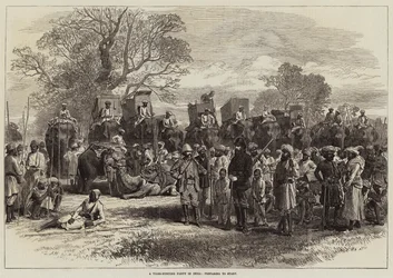 Eine Tigerjagd-Party in Indien, Vorbereitung zum Start