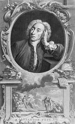 Porträt von Alexander Pope (1688-1744), graviert von Jacobus Houbraken (1698-1780), 1747