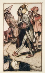 Ein Laputischer Gentleman beim Spaziergang, aus Gullivers Reisen von Jonathon Swift