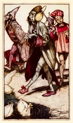 Ein Laputischer Gentleman beim Spaziergang, aus Teil III: Eine Reise nach Laputa usw. in Gullivers Reisen von Jonathan Swift