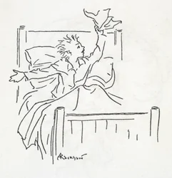 Ein Junge im Bett