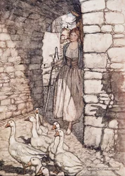 Ach! Lieber Falada, dort hängst du, aus Die Märchen der Brüder Grimm, veröffentlicht 1909