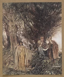 ... Bist du sicher, dass wir wach sind? Es scheint mir, dass wir noch schlafen, wir träumen.
Eine Szene aus 