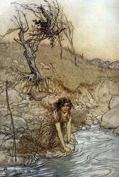 Hermia: Illustration von Arthur Rackham für Ein Sommernachtstraum von William Shakespeare