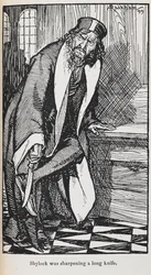Illustration von Shylock aus Der Kaufmann von Venedig