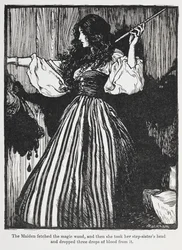 Illustration eines Mädchens im gestreiften Kleid aus 