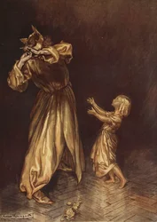 Kleine Marygold war eine goldene Statue, Illustration aus 
