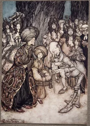 Mein Herr Herzog, sagte der Arzt begeistert, ich habe die Ehre, Eurer Exzellenz mitzuteilen, dass Eure Gnaden verliebt sind.., aus Peter Pan in Kensington Gardens von J. M. Barrie, veröffentlicht 1906