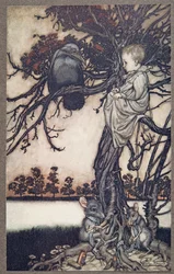 Er legte seinen seltsamen Fall Solomon Caw vor (aus Peter Pan in Kensington Gardens von J. M. Barrie)