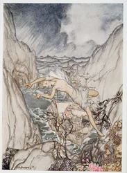 Sicher im Hafen ist das Schiff des Königs, Illustration aus William Shakespeares Der Sturm, veröffentlicht 1926