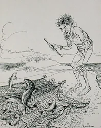 Der Fischer, der pfeift, Illustration aus 