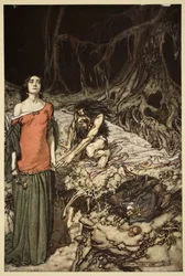 Das Werben um Grimhilde, die Mutter von Hagen, aus 