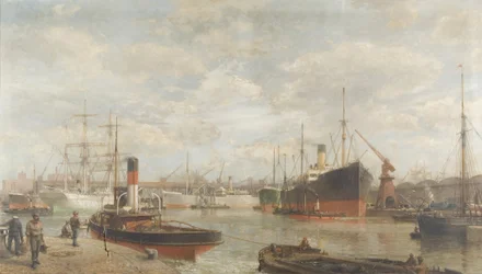Ein Blick im Jahr 1920 auf das Royal Edward Dock, Avonmouth