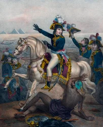 Bonaparte hält eine Ansprache an seine Truppen in Ägypten am 12. Juli 1798
