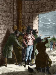 Claude Chappe, französischer Ingenieur, experimentiert mit dem Lufttelegraphen von Ménilmontant nach Saint-Martin-du-Tertre